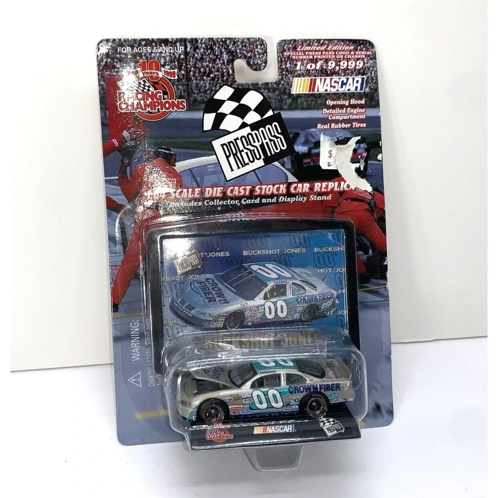 1999 Racing Champions 1:64 Buckshot Jones 10 Years Press Pass Diecast Car - New